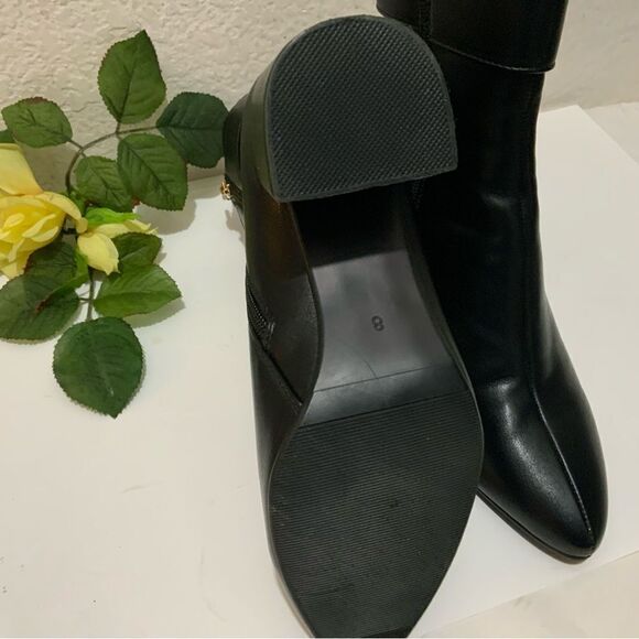 IDIFU Women Dressy Chunky Heel Ankle Boots Pointed Toe Metal Boots Size 8.5 - Picture 7 of 11